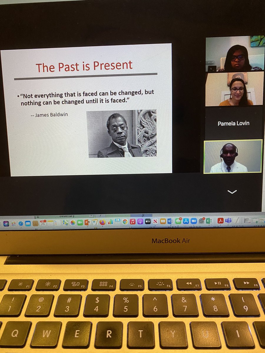 So grateful to hear from the first NCABR curriculum speaker <a href="/DamonTweedyMD/">Damon Tweedy</a>   and talk about health disparities based on race. His talk about his profession’s role in addressing the inequities is so empowering for teachers to hear.