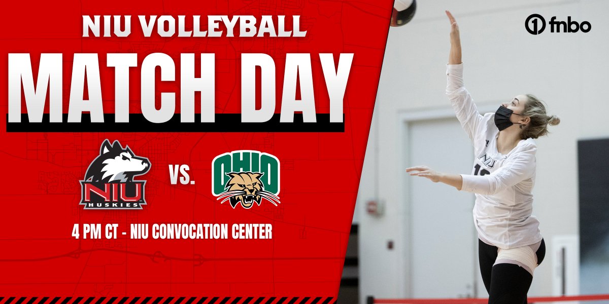 #NIUGameDay

🏐: vs. <a href="/Ohio_Volleyball/">Ohio Volleyball</a> 
🕓: 4 PM CT
📺: bit.ly/3lUrTZN
📊: bit.ly/3fhoYcE
📱: onelink.to/krrcwq
📍: <a href="/niuconvocenter/">NIU Convo Center</a> 

#PACE #HuskieVolleyball