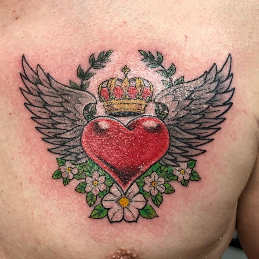 Ideas  Heart with wings tattoo Sacred heart tattoos Heart tattoo