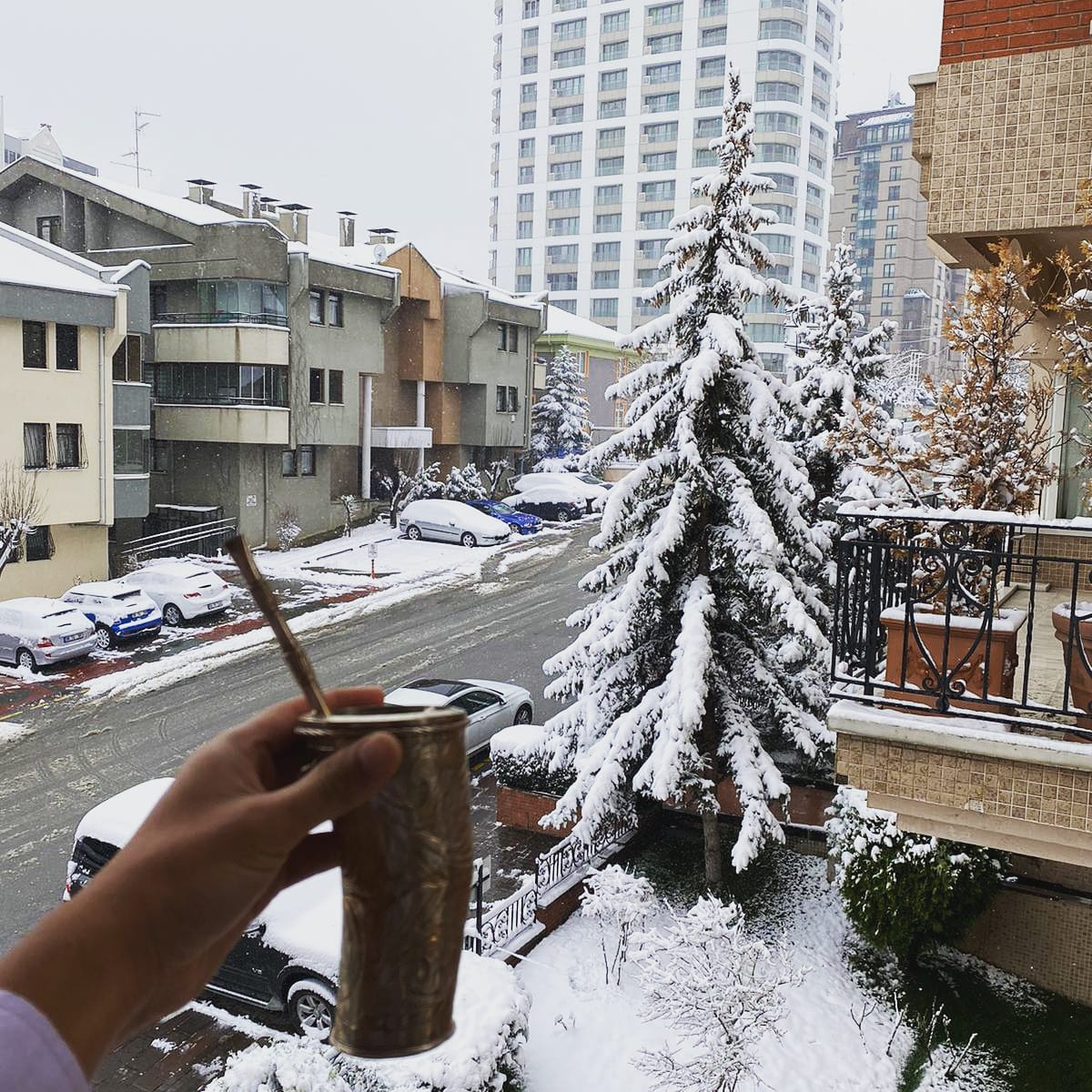 Yamil sent us this beautiful picture from Ankara 🇹🇷. This is a super cold combination: Tereré + Snow ❄. Enjoy it!

Yamil bize bu güzel resmi Ankara'dan gönderdi 🇹🇷  Bu süper soğuk bir kombinasyon: Tereré + Snow ❄.  Tadını çıkar!

#Snow #mateçayı #Terere #Turkey #Ankara #kar