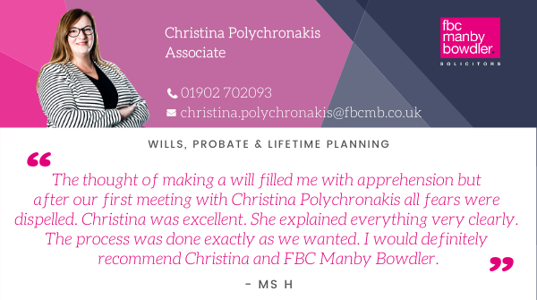 FBCManbyBowdler's tweet photo. Dispelling client apprehension &amp; fear with absolute professionalism, nice work Christina! 👏👏👏

If you're thinking about starting the process of sorting your will, you know who to call! 

#FeedbackFriday #writingawill #wills #legaladvice https://t.co/w9BajuEUmz