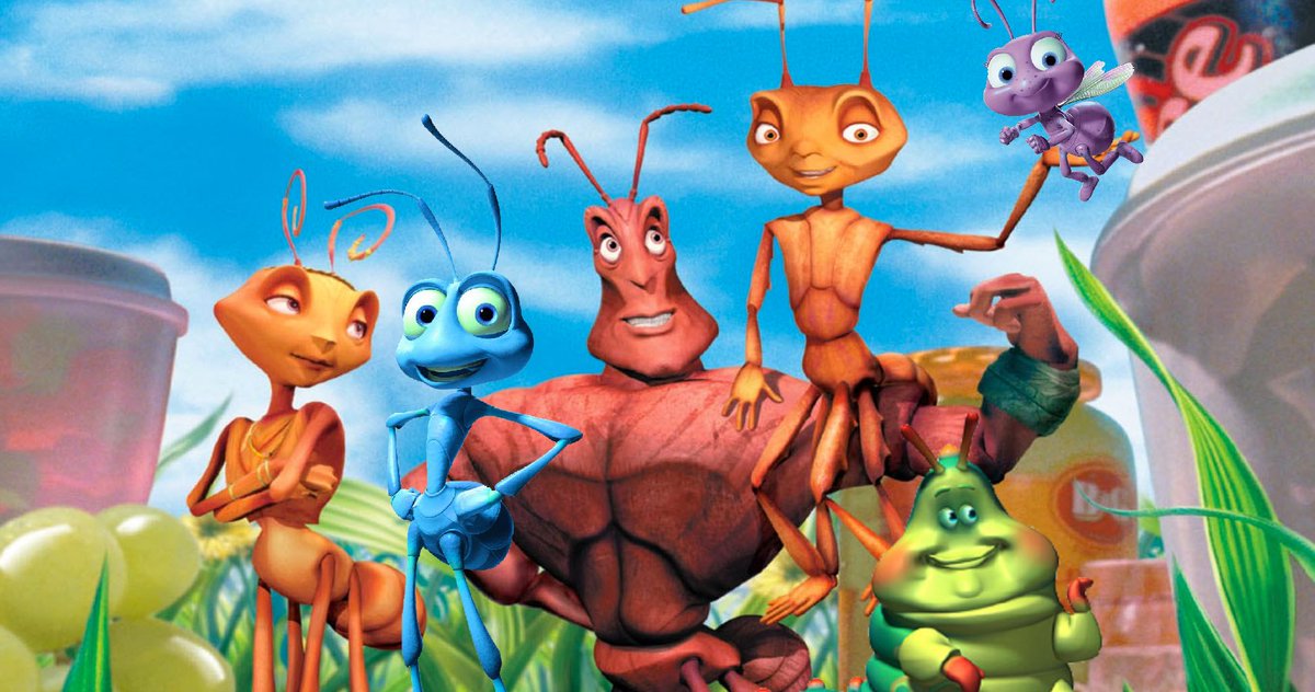 DamesDreamworks's tweet photo. This weird picture seemed appropriate for our podcast. Which movie do you prefer? Antz, or A Bug’s Life? Tell us in the comments! #dreamworks #animation #film #cartoon #dreamworksdames https://t.co/7tlPxiPsiT