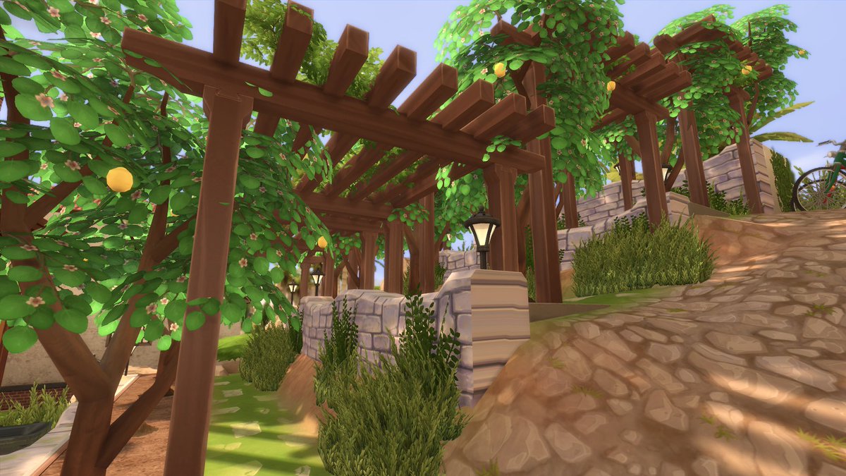 Starrfold's tweet photo. Made a happy little lemon farm out of @FRUUTISH’s #LemonAndLimeShell 🤗🍋Really had so much fun with this fruity puzzle!! @SimGuruNinja #TheSims4 #ShowUsYourBuilds https://t.co/UYuMsYjUJV