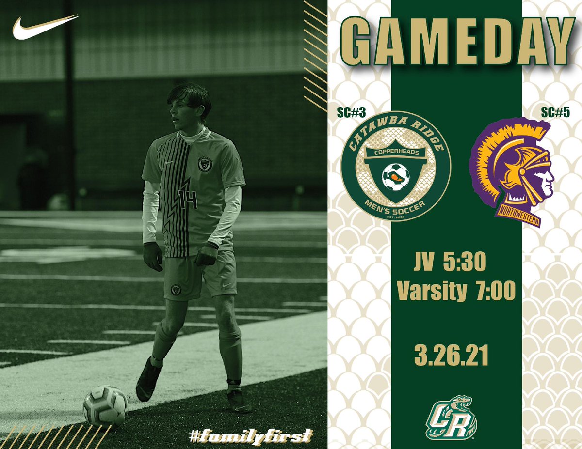 crhs_menssoccer's tweet photo. Big time York County Soccer match tonight between the CR Copperheads (SC #3) and one of the most successful YC programs the NW Trojans.  Venue changed to Manchester Meadows. https://t.co/IPp0mN9Olj