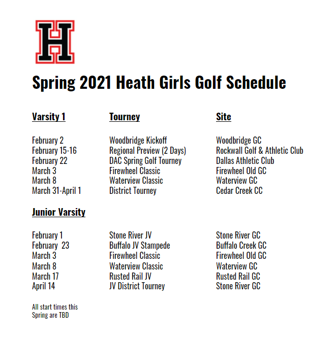 RHHSGirlsGolf's tweet photo. Revised Spring Schedule https://t.co/AQamHke4hN
