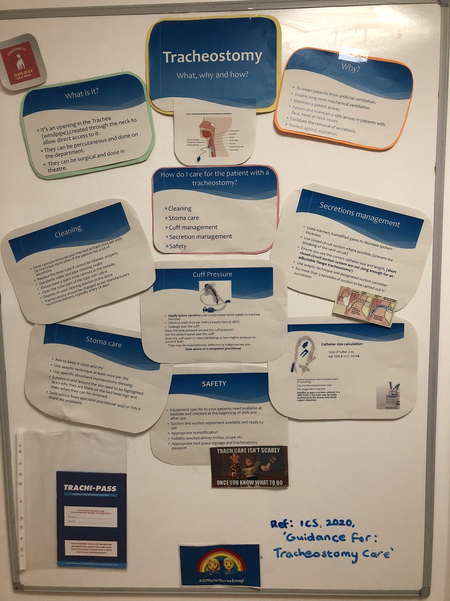 Tracheostomy awareness education board on Critical Care @QEGateshead, thanks Aurial -  knowledge is power 💪🏼 #CCD #knowledge #education #tracheostomycare @Michellebec @tracy_bolton1 @mattygaughan @judithw26868692