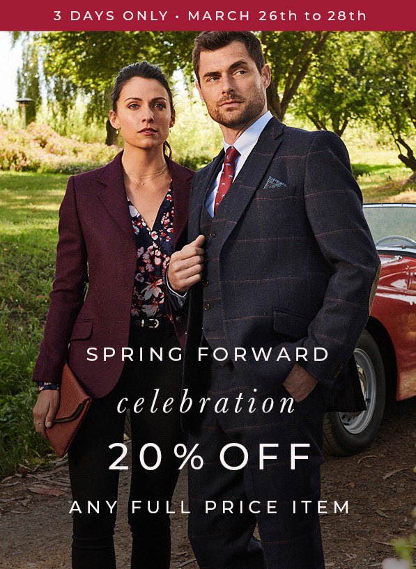 bucktrout_'s tweet photo. Spring Forward 

Celebrate a fresh start to a new season with 20% off full price styles* only at https://t.co/lZcf2VBGg2
Use code SPRING21 at checkout.
#harristweed #tweed #spring

*exclusions apply, check the website for more details. https://t.co/TW5VriDNzW
