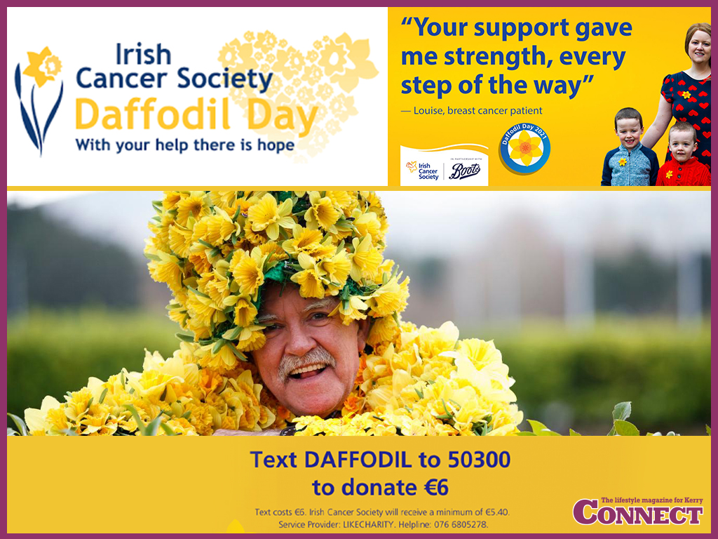 Your support this Daffodil Day will help the Irish Cancer Society to continue providing crucial services to adults and children with cancer and their families.

Test DAFFODIL to 50300 to donate 6 euro