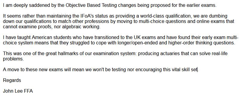 Actuarial_Tutor's tweet photo. My response to the @IFoA Learning Change Programme https://t.co/2MYfSHg6WK