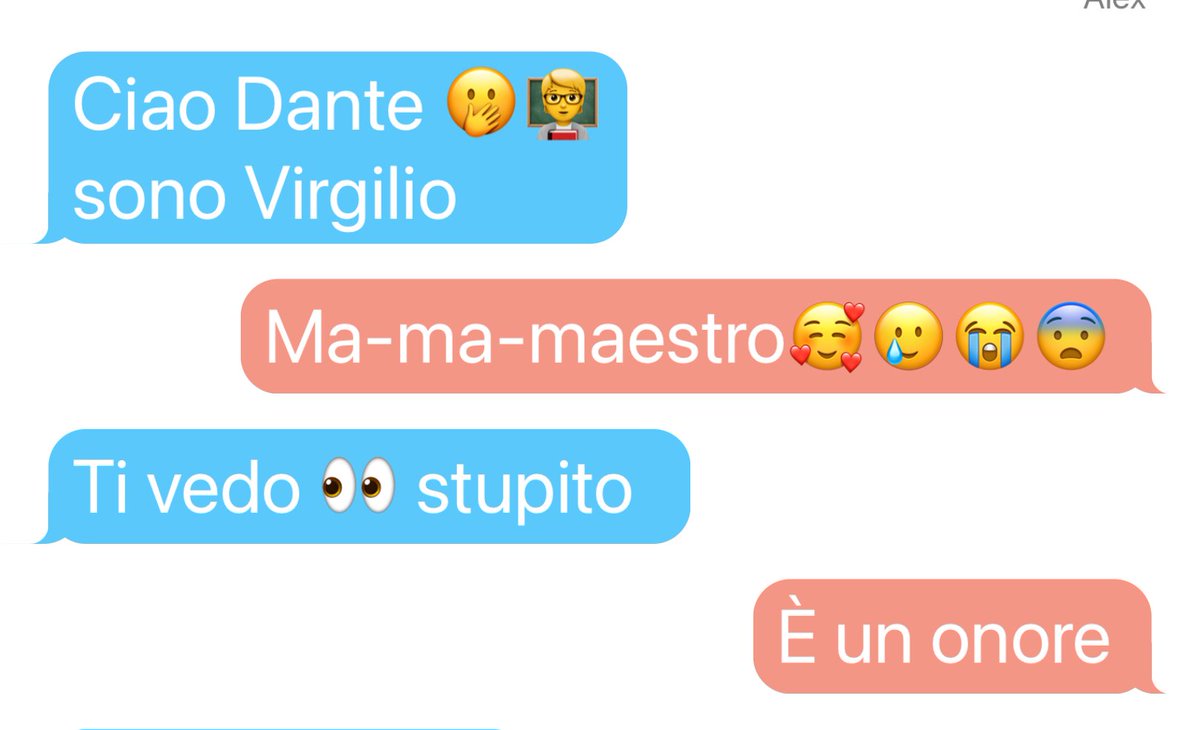 2bsCo's tweet photo. La chat immaginaria tra Virgilio e Dante nel XXI secolo potrebbe iniziare così: parole semplici, dirette e tante emoji
Sveva P.
@MuseLOMBARDIA @RaiGulp #noisiamolescuole #DanteSocial #textingstory #chat https://t.co/uuxU0ctHAI