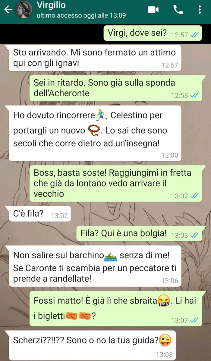 bo_2a's tweet photo. @MuseSocialER 
Dante e Virgilio chattano prima di raggiungere l'Acheronte.
Leonardo L.
#DanteSocial https://t.co/3ZoY7ikMFE