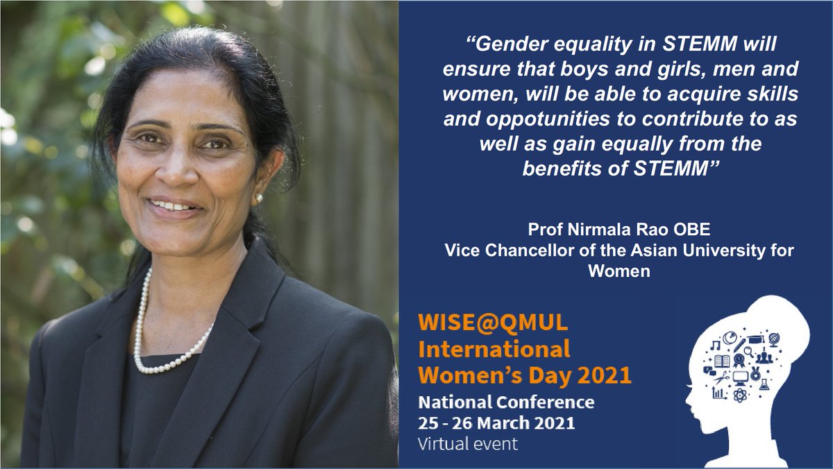 WISEQMUL's tweet photo. Highlights from Day2

Takehome messages from our keynote speaker Prof Nirmala Rao OBE: "Stand up for yourself, believe in yourself and what you do matters for science and society"

#WISEcan #WISEQMUL2021 #ChooseToChallenge https://t.co/gsPBPUaeF9