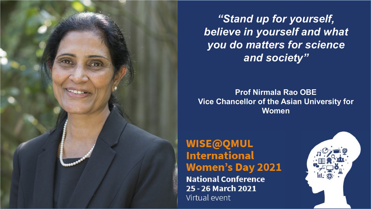 WISEQMUL's tweet photo. Highlights from Day2

Takehome messages from our keynote speaker Prof Nirmala Rao OBE: "Stand up for yourself, believe in yourself and what you do matters for science and society"

#WISEcan #WISEQMUL2021 #ChooseToChallenge https://t.co/gsPBPUaeF9