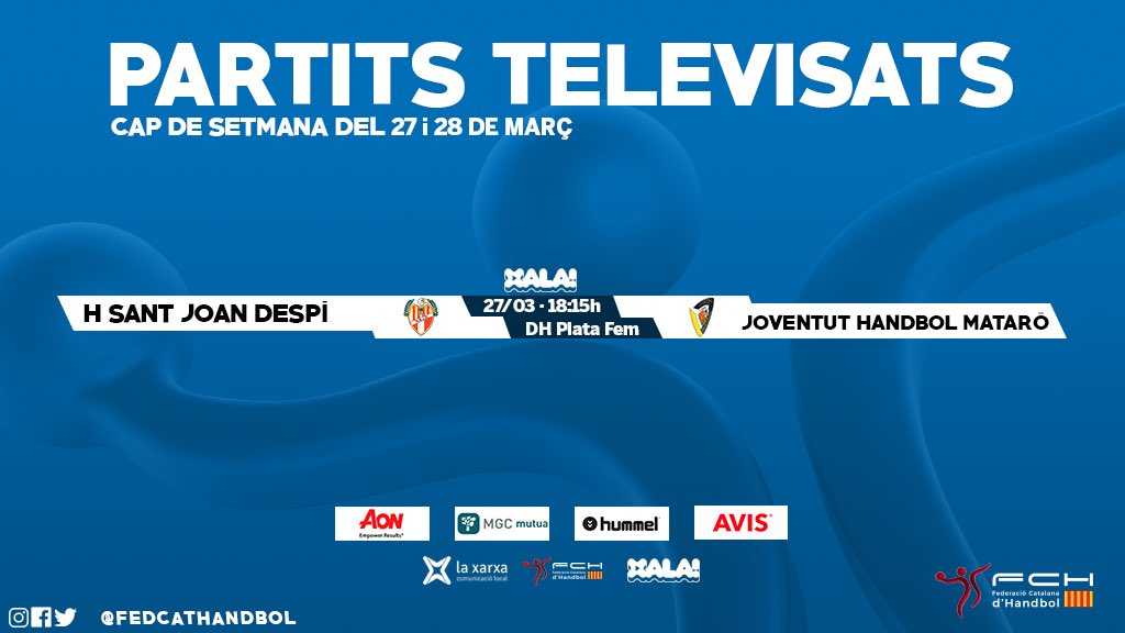 FedCatHandbol's tweet photo. 💻 #HandbolAXala | Aquest cap de setmana viu l’#HandbolCatalà des de casa amb un partit de #DHPlataFem a @xala_cat / @laxarxa:
👉🏼 @chsjd vs @cjhmataro https://t.co/PPx5MnR9qz