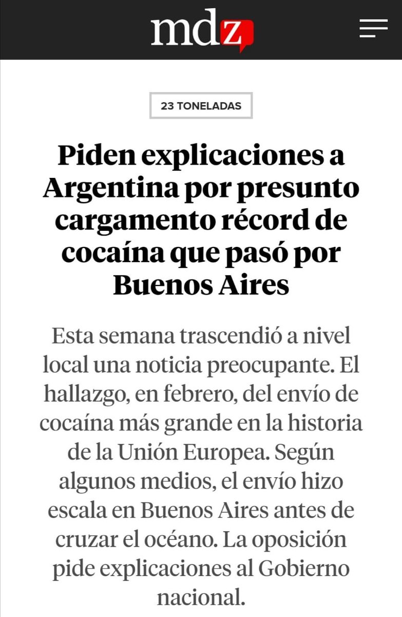 PatoBullrich's tweet photo. Fin de #ArgentinaSinNarcotrafico: en Europa decomisaron un cargamento récord de cocaína proveniente de Argentina. Creamos la Subsecretaría de Lucha Contra el Narcotráfico para que esto no sucediera y ni un solo cargamento pasó por el país. La disolvieron. Saquen sus conclusiones. https://t.co/VOupEUdCtn
