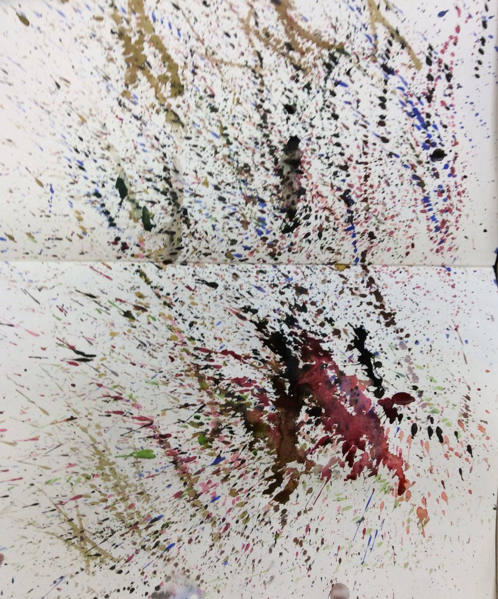 foxeswps1's tweet photo. Y4 art work inspired by Jackson Pollack @whartonsprimary https://t.co/EfUincWW5U