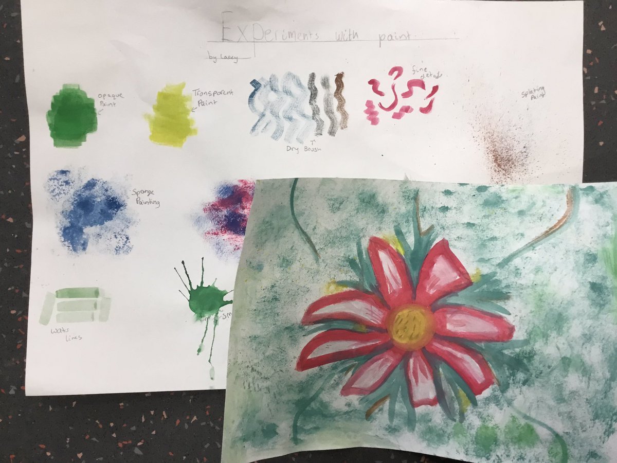 MrsAeddy's tweet photo. 7TG have enjoyed the opportunity to use the paints (in a carpeted room 😳) to experiment and explore how best to create their flower outcome @WoodbrookVale https://t.co/MPqIEoANO5