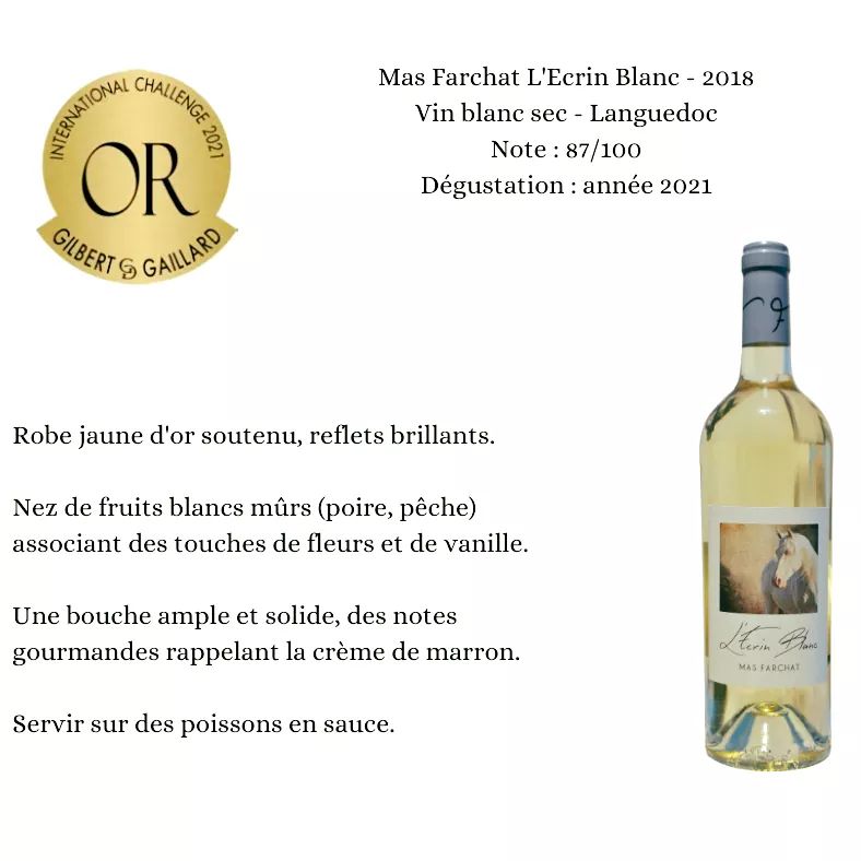 Le Mas Farchat a le plaisir de vous informer que les trois cuvées présentées à l'International Challenge @GGWineGuide  ont obtenu une médaille d'Or.
#languedoc #vin #winelover #cotesdethongue #aoclanguedoc #occitanie #tasting  #suddefrance #cheval #vinrouge #vinblanc