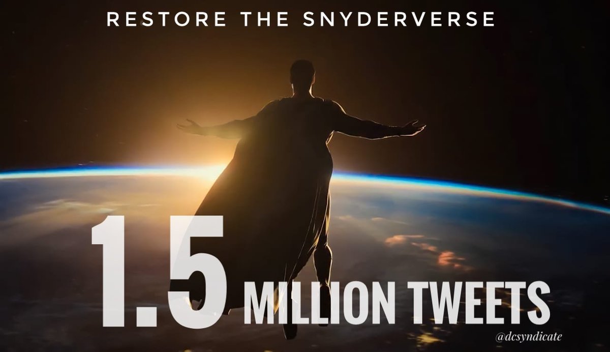 TheDC_Syndicate's tweet photo. Guys we did it!
#RestoreTheSnyderVerse crossed 1.5 Million tweets within 24 hours! https://t.co/eQMtyAEY4D