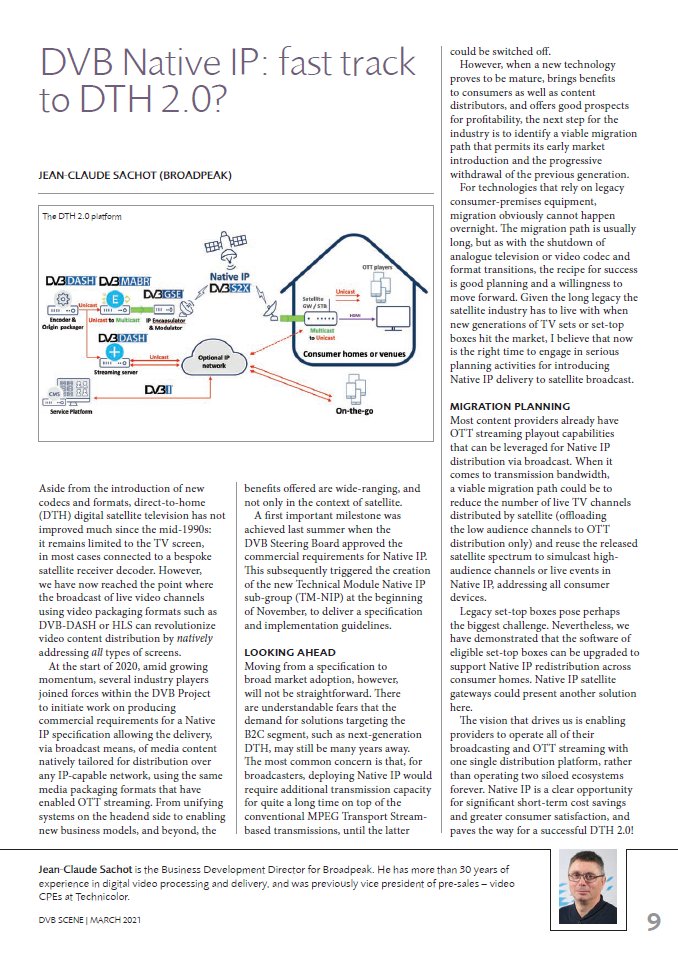DVB_Project's tweet photo. From unifying systems on the headend side to enabling new business models, and beyond, the benefits offered by #DVB's work on #NativeIP are wide-ranging, and not only in the context of satellite. Read more from Jean-Claude Sachot of @broadpeak
https://t.co/qCHfL7P4cB https://t.co/QDlqkL7B1R