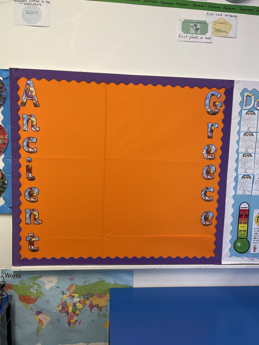 MrDillonMorris's tweet photo. First display board for the topic of Ancient Greece ready for when the children come back after Easter! https://t.co/TvSnPPJ5Gw