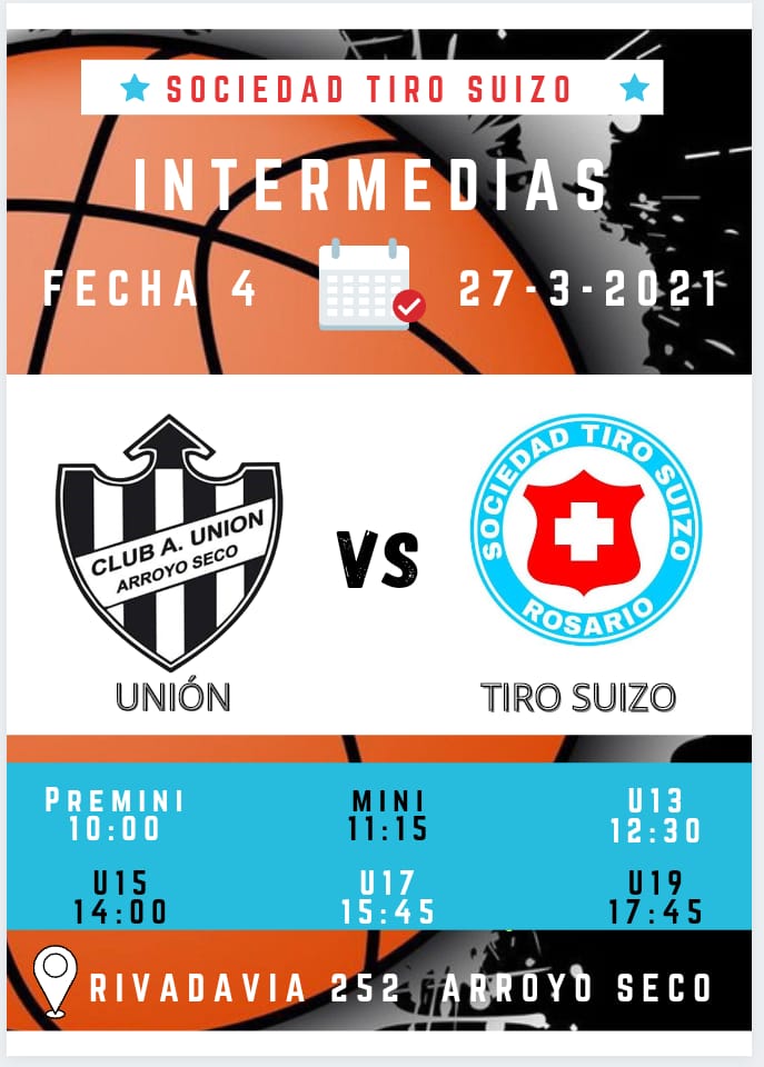 Mañana sábado 27/03 visitaremos al club Unión de Arroyo Seco con la tira de intermedias completa a partir de las 10hs