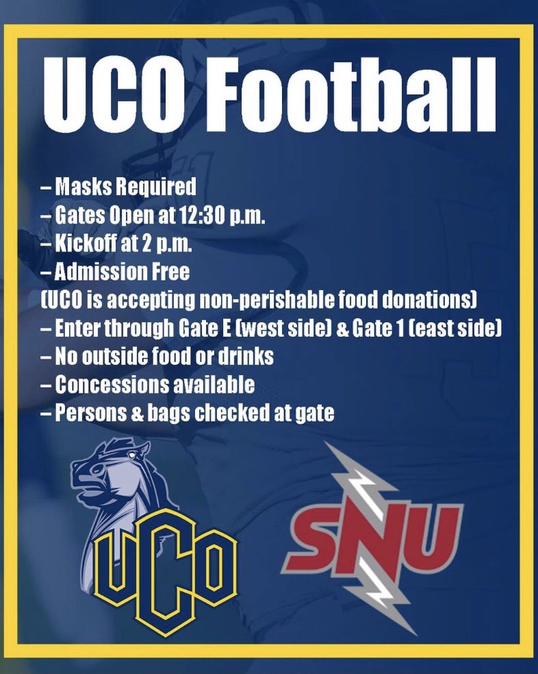 Game information for UCO tomorrow!

#BoltsUp