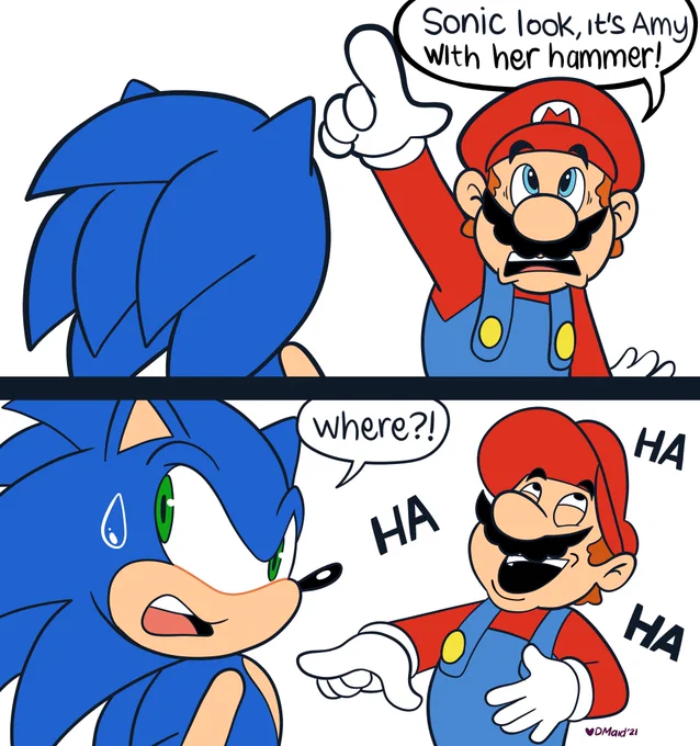 Mario messing with Sonic. Watch out for Amy. ?

#SonicTheHedgehog #mario #FANART 