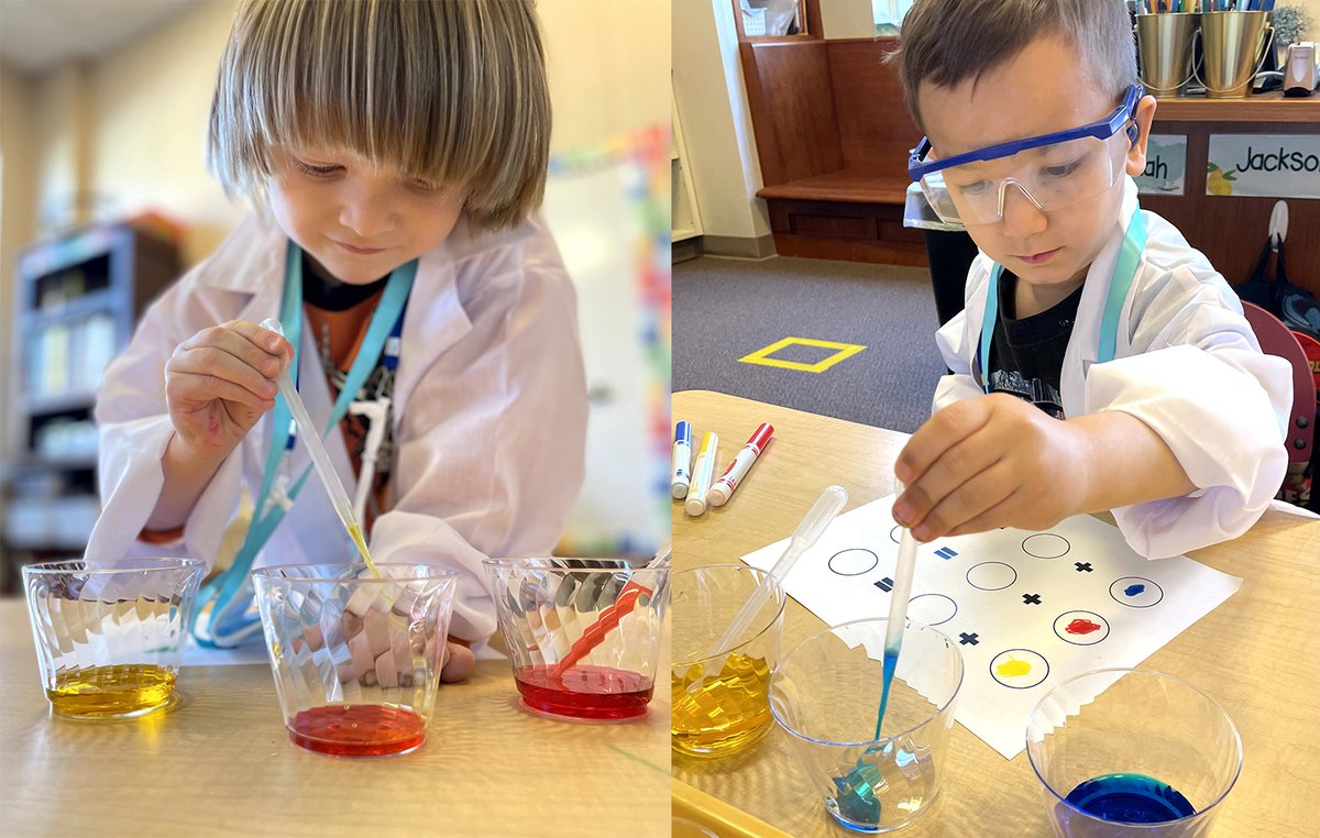 What colors combine to make green and purple? What happens when you combine Mentos and Coke? For the past week, CID preschoolers have been learning all about science.