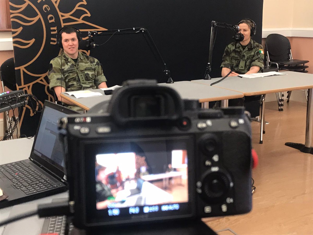 DF_Engineers's tweet photo. In previous years the @defenceforces recruited using posters. Now we have podcasts and videos to highlight the @DF_Engineers Graduate Programme, with a new podcast recorded today with staff from @DFPRB. Keep an eye on our social media for links to the podcast in the coming weeks https://t.co/KhZMBxm4eK