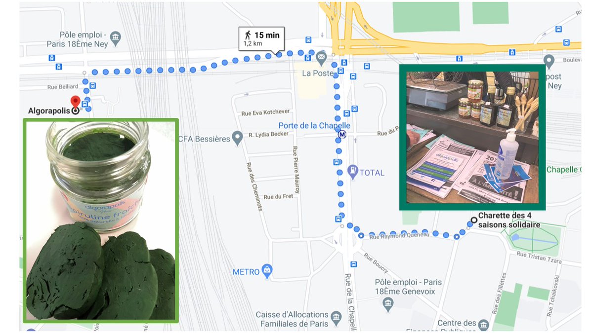 Hello les petites algues, vous pouvez retrouver votre spiruline fraîche à la charrette 4 saisons solidaire au 30 rue Jean Cottin 75018 Paris.
C'est un projet solidaire en accord avec la production en circuit court ;)
#spirulinefraiche #madeinparis #solidaire #agricultureurbaine