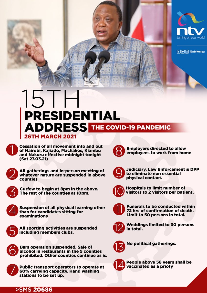 ntvkenya's tweet photo. 15th COVID-19 pandemic presidential address. https://t.co/jGn6dpvqrw