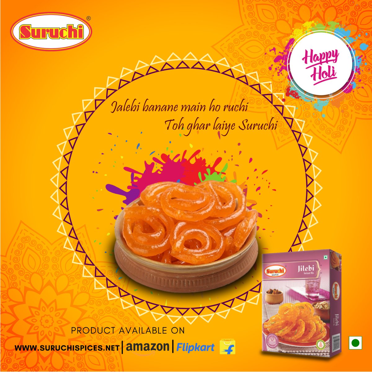 SpicesSuruchi's tweet photo. Favorite Sweet dish this Holi in just a little time? Sounds like the desert is decided! 😍

Get your instant mix from Suruchi 
https://t.co/bDKtwDu4RZ

#SuruchiSpices #GharLaiyeSuruchi #Holi2021 #InstantMix #Sweet #IndianFood #DeepikaPadukone https://t.co/rA5CIP0KUE