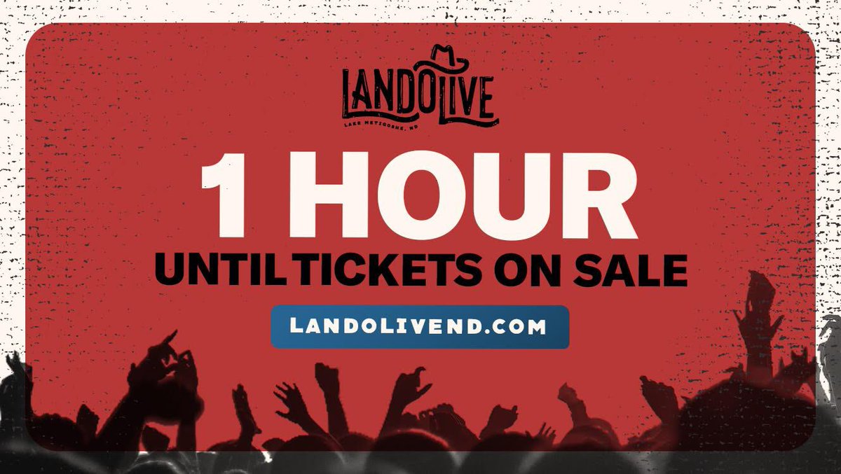 COUNTING DOWN THE SECONDS! 🤠

Clear your schedule in ONE HOUR to purchase your LANDOLIVE tickets! 

Limited tickets available. 

🎫 landolivend.com