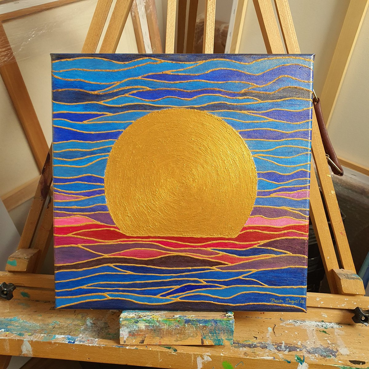 beatadagielart's tweet photo. New painting 'Abide' 30x30cm now available at https://t.co/RXmPOjudaP #newart #eastcorkart #stainedglasseffect #irishart #artwork #newpainting #art #TheSun #sunset #artist #vibrantart #goldensun #thesunart #eastcorkartist https://t.co/ljGNYszZzz