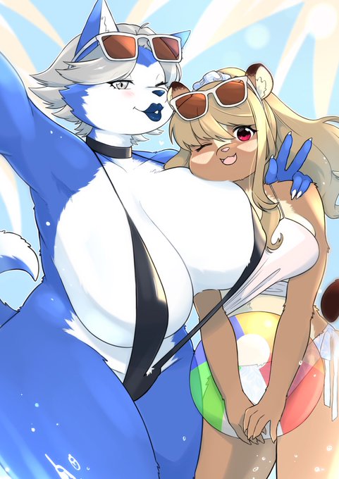 Commission!!(@ darby_bellisle)
うちの子とコラボさせていただきました🐾🐾ありがとうございました〜!!水着かわいい

Sketches are published on Patreon!
https://t.co/zSWmw3KzYc 