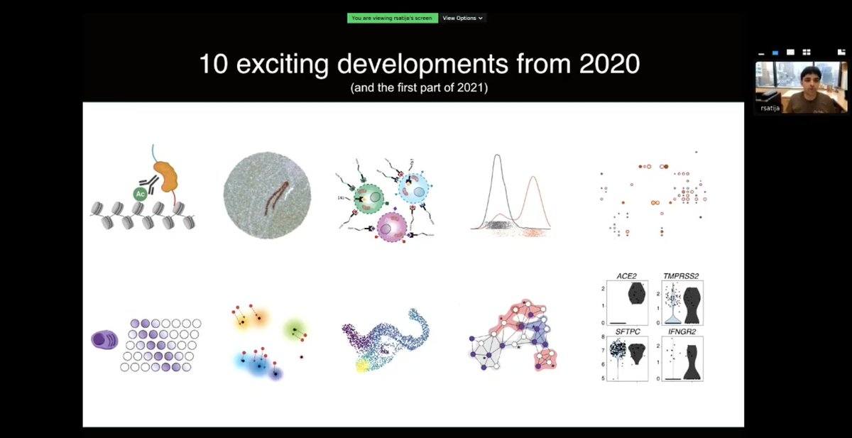 @satijalab kicks of with '10 exciting developments from 2020'! Super excited for this year's #singlecellgenomicsday