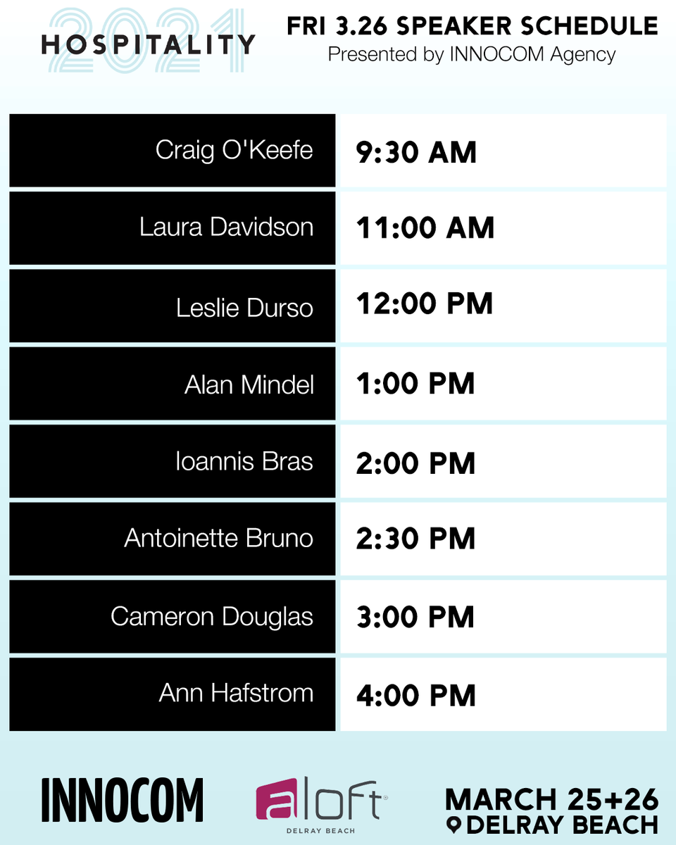 Hospitality2021's tweet photo. You've GOT to check out today's line up! Join us LIVE for our FREE event at https://t.co/p2dNefV4If.
Presented by @MrScottEddy 
MC @AskAConcierge 
Hosting location #AloftDelrayBeach https://t.co/At4bdHqI5q