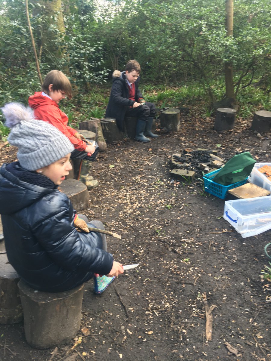 TyntesfieldGL's tweet photo. Today, we have been learning to use knives to whittle sticks. #TPSOutdoorlearning https://t.co/sT1vSVZTUX