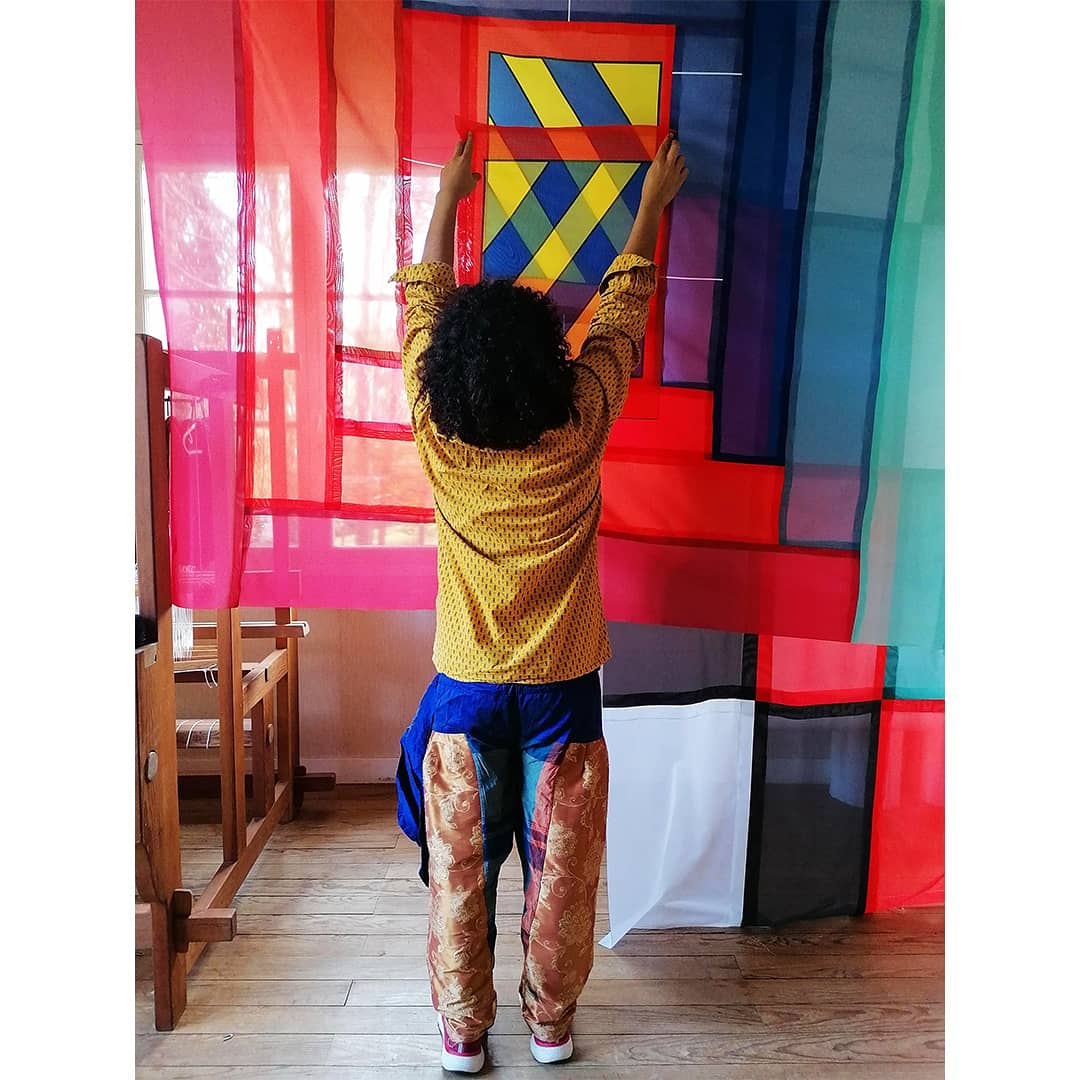 @atelierdecosolidaire #bordeaux @LA_DIVA_CHAUVE #couture textile #lepavillon2020 #residency