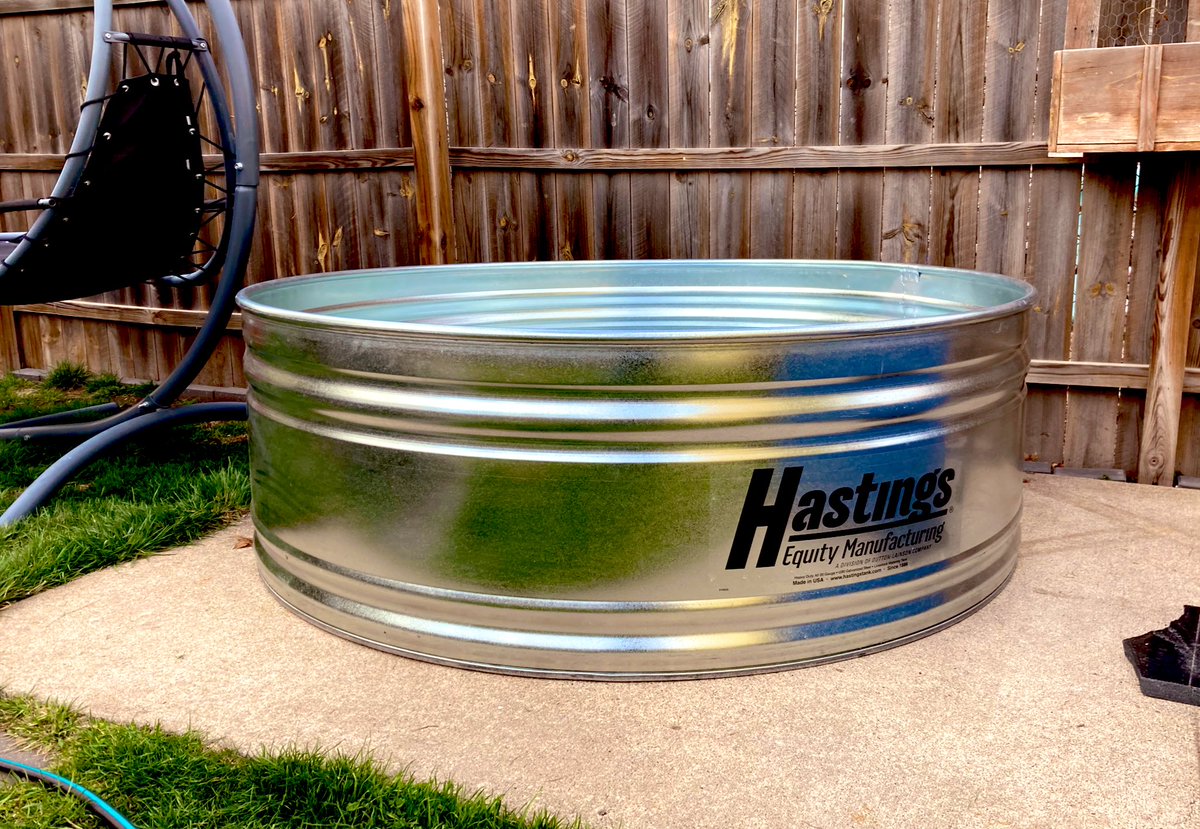 Brad_khasradio's tweet photo. Phase 1 of project #stocktankpool. Stock tank acquired. It was manufactured 1 mile from my house. #buylocal Now we just need warmer weather. https://t.co/RwM2YtjMRY