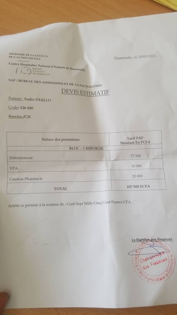 PapeSaliouSy2's tweet photo. TRES URGENT🛑🛑🛑🛑🛑⛔⛔
Cet enfant sur la photo s'appelle SADIO DIALLO , il doit subir une opération en URGENCE à l'hôpital des enfants de Diamniadio. Il a besoin de 107.500frs Pour AMPUTATION + 97.000frs ORDONNANCE. 
OM et WAVE AU 772874564.
PAYPALL👇
https://t.co/HQOE9Gn4Bl https://t.co/EO0MtpU1zh