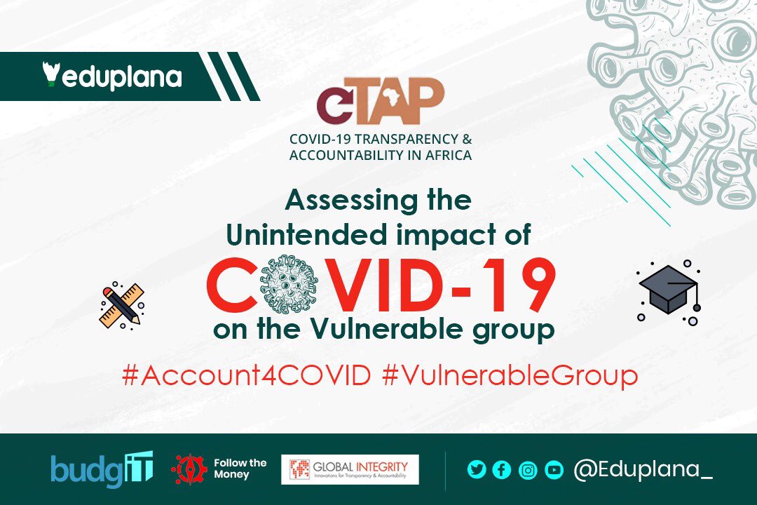 eduplanafound's tweet photo. In order to #Account4COVID, we are documenting the unintended impact of COVID-19 on vulnerable groups. 

This docuseries will be carried out in 4 locations; Lagos, Imo, Kano and FCT Abuja.
#cTAP #Account4COVID #VulnerableGroup https://t.co/PV9O7Sz1sB