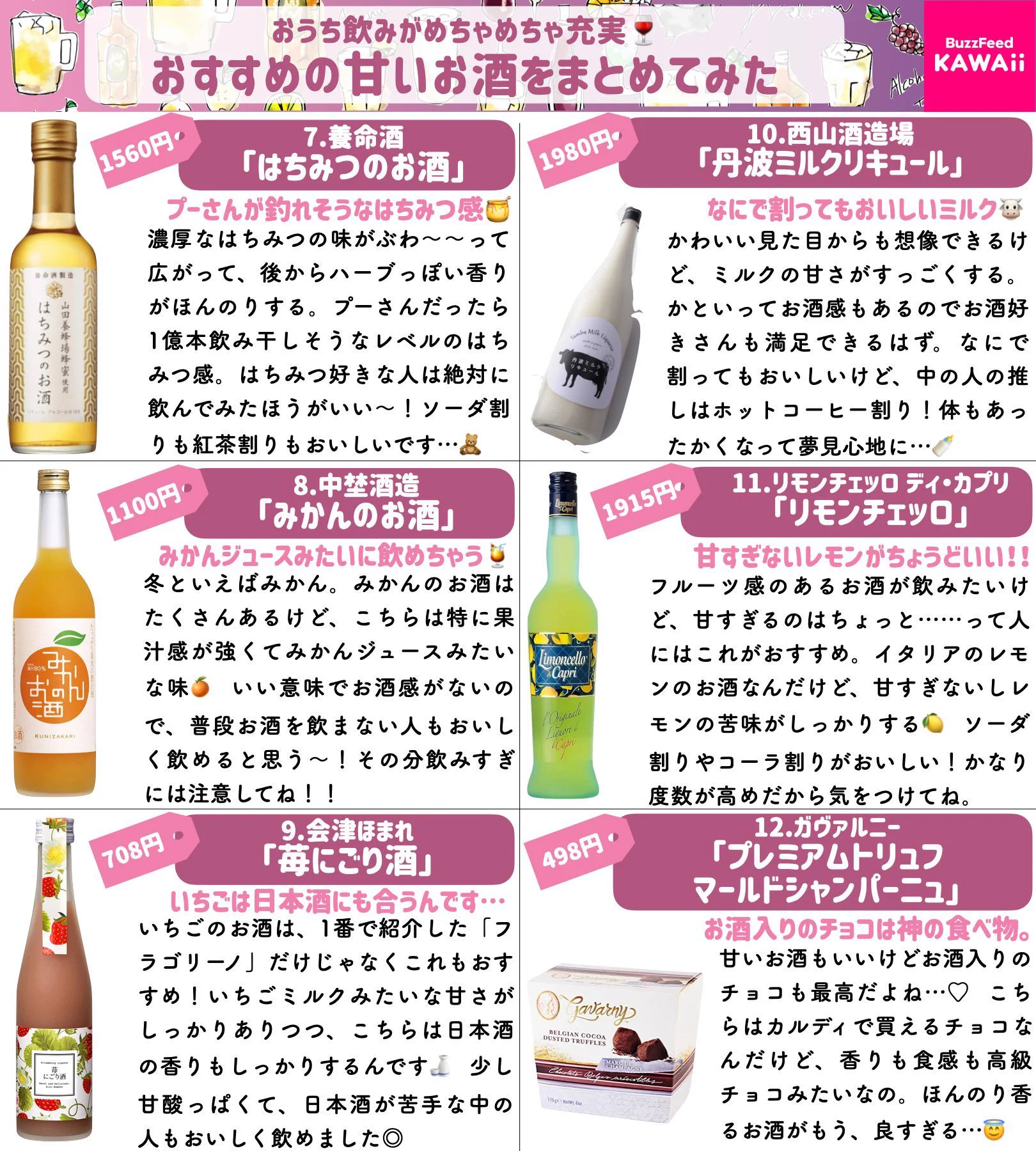 おうち飲みが充実するお酒のご紹介！甘いお酒の数々に飲みすぎ注意なほどおすすめが沢山！！