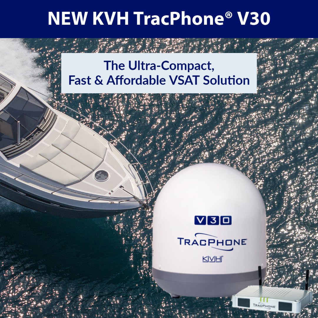 atlanticrt's tweet photo. Now smaller leisure yachts can browse the internet, stream HD, use WhatsApp, &amp; more with the new @KVH TracPhone V30. Experience speeds up to 6 Mbps on the KVH HTS Broadband network. Stop by Booth 608 in the Clematis tent at the @pbboatshow https://t.co/t2Zqe2oMnk #stayconnected https://t.co/zDkbpBQjvW