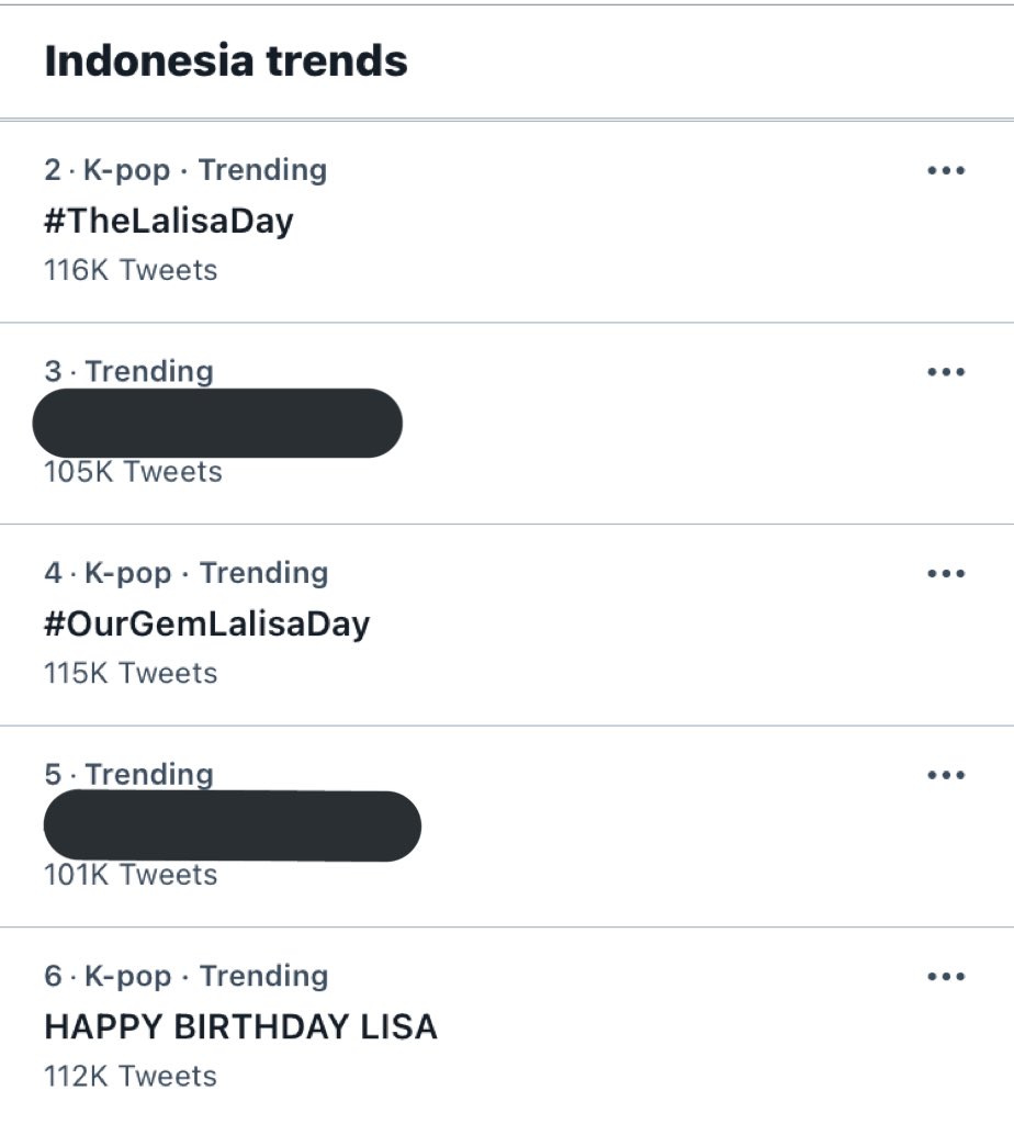 CREW_LISANESIA's tweet photo. Hashtag kita sekarang trending no 2,4 dan 6 di Indonesia! 👏🏻

Let’s go higher guys 🔥 

#리사가_걷는길은_삼월처럼_따뜻하길
#TheLalisaDay
#OurGemLalisaDay

HAPPY BIRTHDAY LISA https://t.co/VoCPKA4V3a