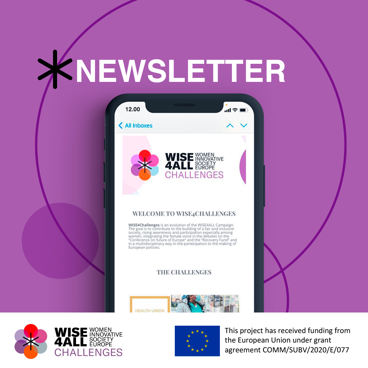 AllWise4's tweet image. Our first Newsletter is out with the first overview on the #WISE4Challenges project and the presentation of the WGs on #Health #Social #Education #Culture #GreenDeal. Sign up to participate with us and to receive information on future policies by the #EU bit.ly/wise4challenges