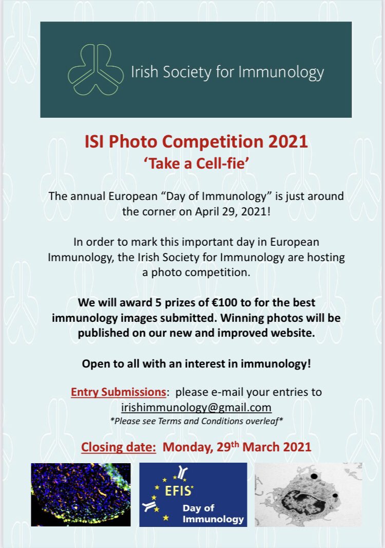 UCD Conway Institute (@ucd_conway) on Twitter photo Snap happy scientist? 👩🔬🧑🏾🔬5 prizes of €100 for best immunology images. Email irishimmunology@gmail.com
with entries by 29 Mar <a href="/TheCollinsLab/">Colm Collins</a> <a href="/UCD_Research/">UCD Research</a> <a href="/UCD_SBBS/">UCD SBBS</a> <a href="/UCD_SPC/">UCD Staff Photography Club</a> <a href="/jezsimpson_ucd/">Jeremy (Jez) Simpson</a> <a href="/DimitriScholz/">Dimitri Scholz</a> Snap happy scientist? 👩🔬🧑🏾🔬5 prizes of €100 for best immunology images. Email irishimmunology@gmail.com
with entries by 29 Mar <a href="/TheCollinsLab/">Colm Collins</a> <a href="/UCD_Research/">UCD Research</a> <a href="/UCD_SBBS/">UCD SBBS</a> <a href="/UCD_SPC/">UCD Staff Photography Club</a> <a href="/jezsimpson_ucd/">Jeremy (Jez) Simpson</a> <a href="/DimitriScholz/">Dimitri Scholz</a>