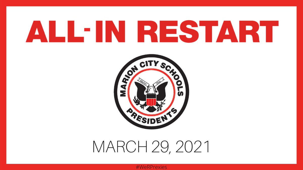 MCSPresidents's tweet photo. Reminder! Hybrid students will transition to all-in learning, five days a week beginning Monday, March 29. You can find the latest details on our Facebook page. If you have any questions, please email info@mcspresidents.org. #WeRPrexies https://t.co/4mOaaq1Kxz